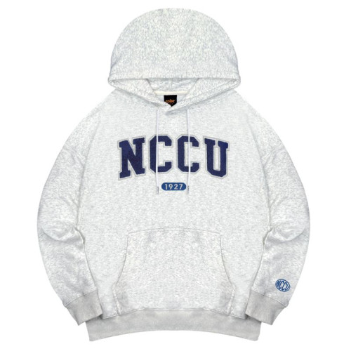 NCCU立體毛巾繡落肩帽T_麻花白