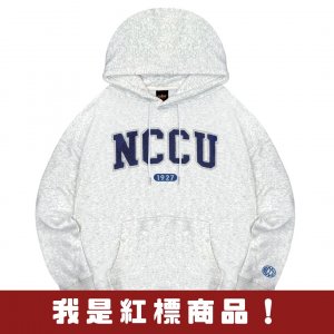 【新品登場！少量現貨】NCCU立體毛巾繡落肩帽T_麻花白