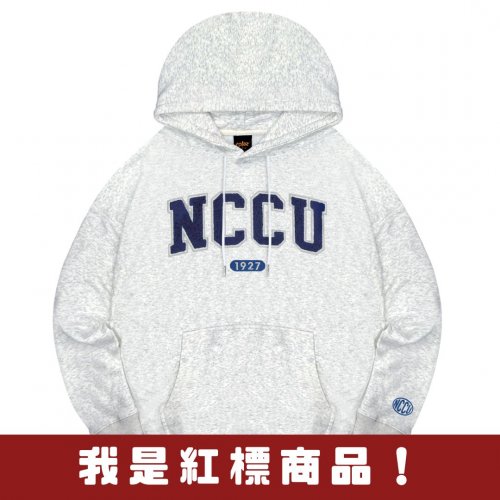 【新品登場！少量現貨】NCCU立體毛巾繡落肩帽T_麻花白