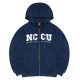 NCCU連帽拉鍊立體貼布繡外套_深藍