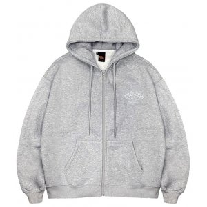 【新品上市】NCCU電繡松鼠慵懶系落肩刷毛外套_淺灰