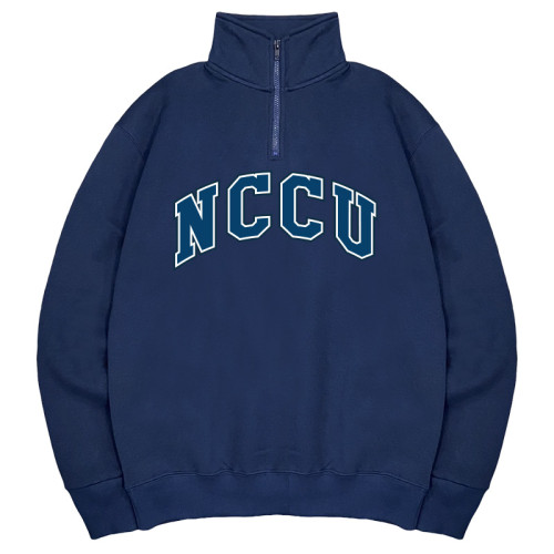 NCCU經典款美式立領拉鍊大學T_深藍 NCCU經典款美式立領拉鍊大學T_深藍