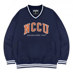 NCCU美式復古V領大學T_深藍