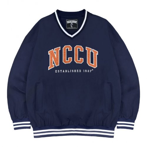 NCCU美式復古V領大學T_深藍