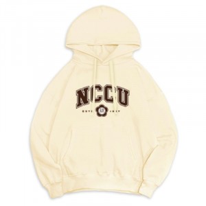 【最後一件2L,售完不補】NCCU午厚時光落肩帽T_經典校徽_奶油布蕾