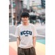 【少量現貨,售完不補】NCCU立體電繡寬版短T_米灰 【少量現貨,售完不補】NCCU立體電繡寬版短T_米灰