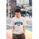 【少量現貨，售完不補】NCCU立體電繡寬版短T_米灰