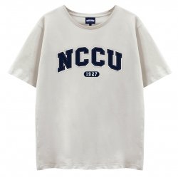 【2025新品限量上市】NCCU立體電繡寬版短T_米灰