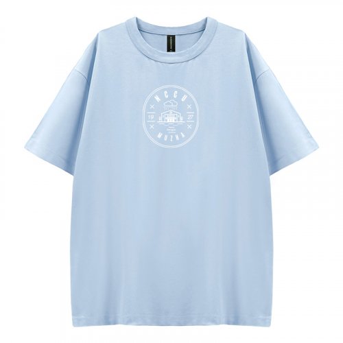 【少量現貨，售完不補】NCCU好涼的寬版短T_蘇打冰(藍)