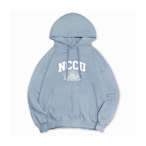【早鳥限貨，售完預購】NCCU冬日輕甜系落肩帽T_冰霜藍