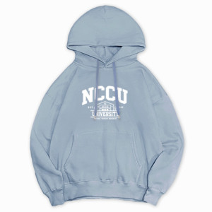 【最後10件，售完為止】NCCU冬日輕甜系落肩帽T_冰霜藍