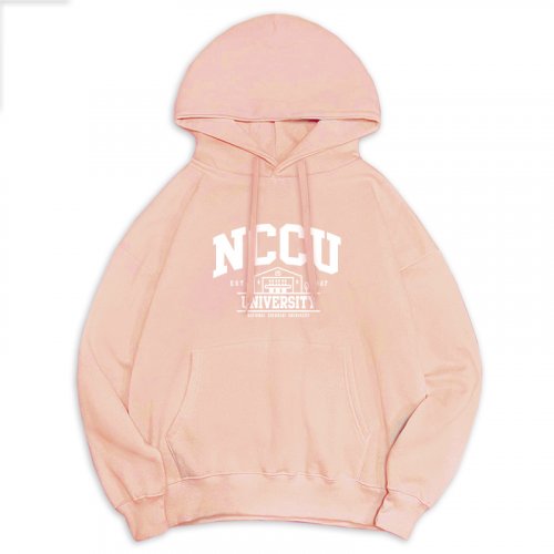 【早鳥限貨，售完預購】NCCU冬日輕甜系落肩帽T_微糖粉