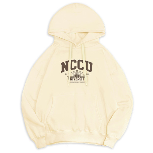 【最後20件，售完不補】NCCU冬日輕甜系落肩帽T_奶霜白