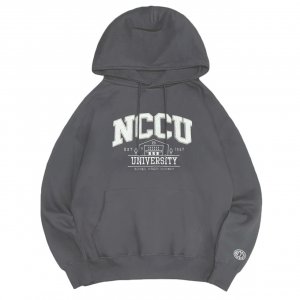 【早鳥現貨到！售完預購】NCCU立體毛巾繡落肩帽T_摩卡灰