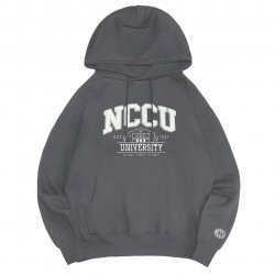 【2025新品上市】NCCU立體毛巾繡落肩帽T_摩卡灰