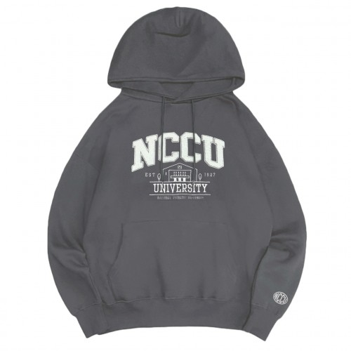 NCCU立體毛巾繡落肩帽T_摩卡灰 NCCU立體毛巾繡落肩帽T_摩卡灰