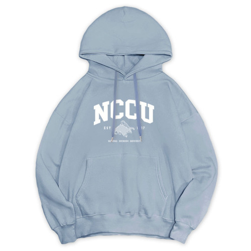 【預購至10/22止，11/30陸續出貨】NCCU冬日輕甜系落肩帽T_穿山甲_冰霜藍