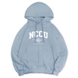 【好評延長預購至10/28止，11/30陸續出貨】NCCU冬日輕甜系落肩帽T_穿山甲_冰霜藍