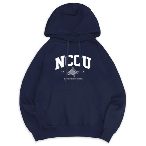【預購至10/22止，11/30陸續出貨】NCCU冬日輕甜系落肩帽T_穿山甲_海鹽深藍